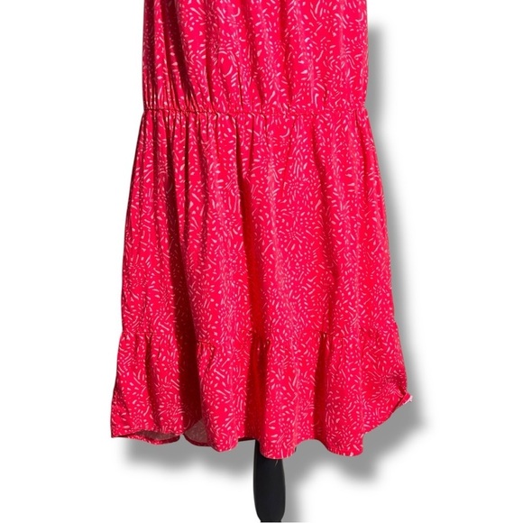 Banana Republic Casual Sleeveless Tiered Flowy Red Mini Dress with Ruffle Straps - Picture 5 of 16
